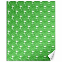 Green And White Art-deco Pattern Canvas 16  X 20 