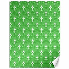 Green And White Art-deco Pattern Canvas 36  X 48 