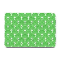 Green And White Art-deco Pattern Small Doormat 