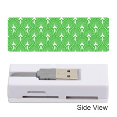 Green And White Art-deco Pattern Memory Card Reader (stick) by Dushan