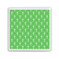 Green And White Art-deco Pattern Memory Card Reader (square) by Dushan