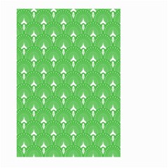 Green And White Art-deco Pattern Large Garden Flag (two Sides) by Dushan