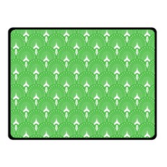 Green And White Art-deco Pattern Double Sided Fleece Blanket (small)  by Dushan