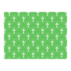 Green And White Art-deco Pattern Double Sided Flano Blanket (mini)  by Dushan