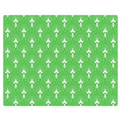 Green And White Art-deco Pattern Double Sided Flano Blanket (medium)  by Dushan