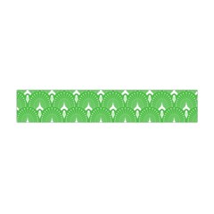 Green And White Art-deco Pattern Flano Scarf (mini) by Dushan