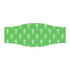 Green And White Art-deco Pattern Stretchable Headband by Dushan