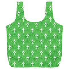 Green And White Art-deco Pattern Full Print Recycle Bag (xxl) by Dushan