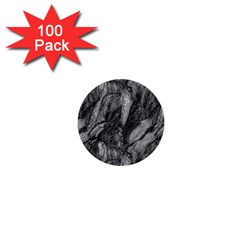 Black And White Rocky Texture Pattern 1  Mini Buttons (100 Pack)  by dflcprintsclothing