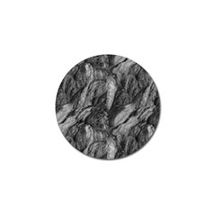 Black And White Rocky Texture Pattern Golf Ball Marker by dflcprintsclothing