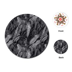 Black And White Rocky Texture Pattern Playing Cards Single Design (round)