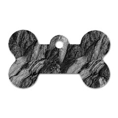 Black And White Rocky Texture Pattern Dog Tag Bone (two Sides) by dflcprintsclothing