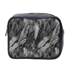 Black And White Rocky Texture Pattern Mini Toiletries Bag (two Sides)