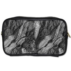 Black And White Rocky Texture Pattern Toiletries Bag (one Side) by dflcprintsclothing