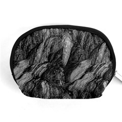 Black And White Rocky Texture Pattern Accessory Pouch (medium)