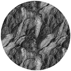 Black And White Rocky Texture Pattern Wooden Puzzle Round by dflcprintsclothing