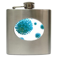 Corona Virus Hip Flask (6 Oz) by catchydesignhill