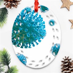 Corona Virus Ornament (oval Filigree)