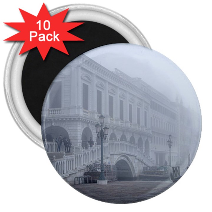 Fog Winter Scene Venice, Italy 3  Magnets (10 pack) 