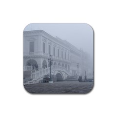 Fog Winter Scene Venice, Italy Rubber Coaster (square)  by dflcprintsclothing