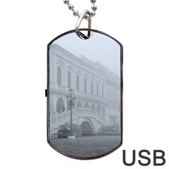 Fog Winter Scene Venice, Italy Dog Tag Usb Flash (one Side) by dflcprintsclothing