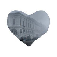 Fog Winter Scene Venice, Italy Standard 16  Premium Flano Heart Shape Cushions by dflcprintsclothing