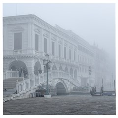 Fog Winter Scene Venice, Italy Wooden Puzzle Square by dflcprintsclothing