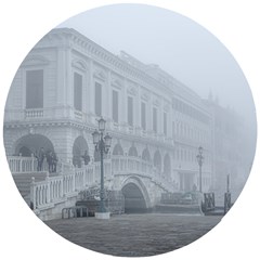 Fog Winter Scene Venice, Italy Wooden Puzzle Round by dflcprintsclothing