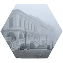 Fog Winter Scene Venice, Italy Wooden Puzzle Hexagon by dflcprintsclothing