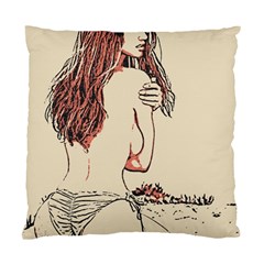 Beauty At The Beach, Hot Bikini Girl Illustration Standard Cushion Case (two Sides) by Casemiro