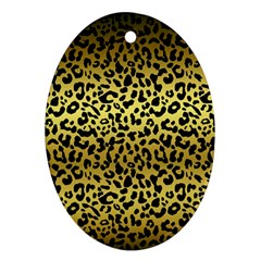 Gold And Black, Metallic Leopard Spots Pattern, Wild Cats Fur Ornament (oval) by Casemiro