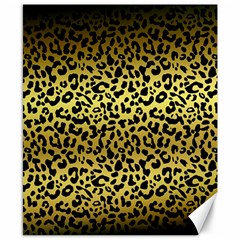 Gold and black, metallic leopard spots pattern, wild cats fur Canvas 8  x 10 