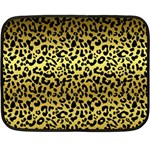 Gold and black, metallic leopard spots pattern, wild cats fur Double Sided Fleece Blanket (Mini)  35 x27  Blanket Front