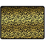 Gold and black, metallic leopard spots pattern, wild cats fur Fleece Blanket (Large)  80 x60  Blanket Front