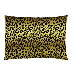 Gold and black, metallic leopard spots pattern, wild cats fur Pillow Case (Two Sides)