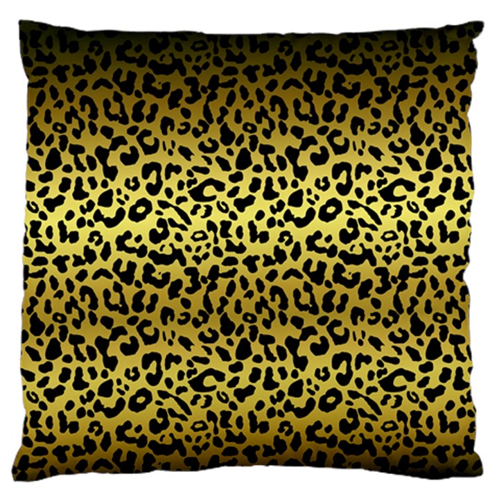 Gold and black, metallic leopard spots pattern, wild cats fur Standard Flano Cushion Case (Two Sides)