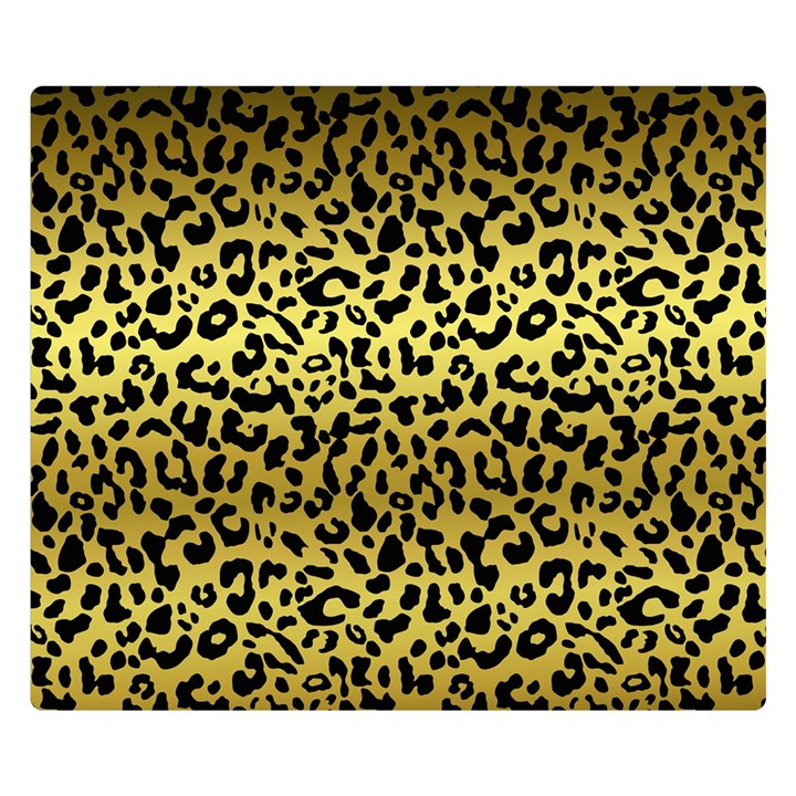 Gold and black, metallic leopard spots pattern, wild cats fur Double Sided Flano Blanket (Small) 