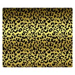 Gold and black, metallic leopard spots pattern, wild cats fur Double Sided Flano Blanket (Small)  50 x40  Blanket Back