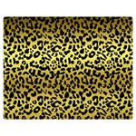 Gold and black, metallic leopard spots pattern, wild cats fur Double Sided Flano Blanket (Medium)  60 x50  Blanket Front