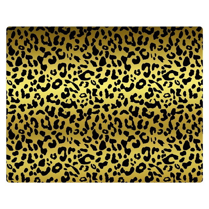 Gold and black, metallic leopard spots pattern, wild cats fur Double Sided Flano Blanket (Medium) 