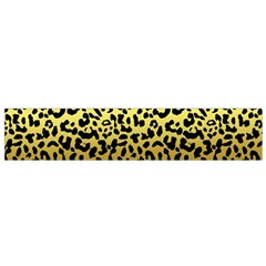 Gold And Black, Metallic Leopard Spots Pattern, Wild Cats Fur Small Flano Scarf by Casemiro