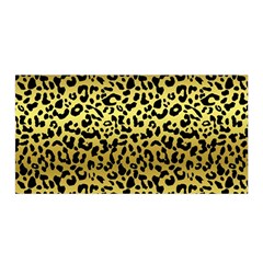 Gold And Black, Metallic Leopard Spots Pattern, Wild Cats Fur Satin Wrap by Casemiro