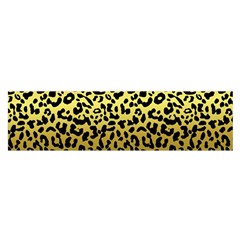 Gold And Black, Metallic Leopard Spots Pattern, Wild Cats Fur Satin Scarf (oblong) by Casemiro