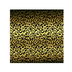 Gold And Black, Metallic Leopard Spots Pattern, Wild Cats Fur Small Satin Scarf (square) by Casemiro