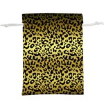 Gold and black, metallic leopard spots pattern, wild cats fur  Lightweight Drawstring Pouch (XL) Front