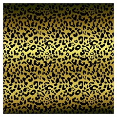 Gold And Black, Metallic Leopard Spots Pattern, Wild Cats Fur Long Sheer Chiffon Scarf  by Casemiro