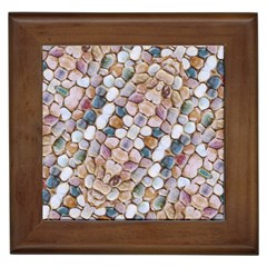 Rounded Stones Print Motif Framed Tile by dflcprintsclothing