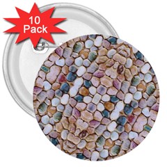 Rounded Stones Print Motif 3  Buttons (10 Pack)  by dflcprintsclothing