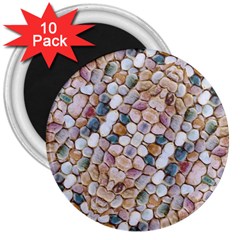 Rounded Stones Print Motif 3  Magnets (10 Pack)  by dflcprintsclothing