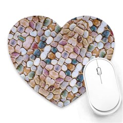 Rounded Stones Print Motif Heart Mousepads